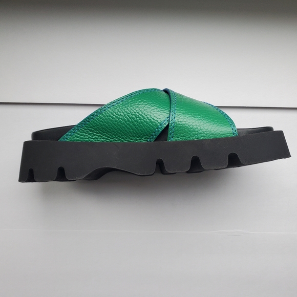 NWT Free People E8 Miista Lacey Lug Slip On Sandals Green - Picture 9 of 13